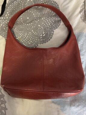 Minimalist Women's Shoulder Bag in Brick Red